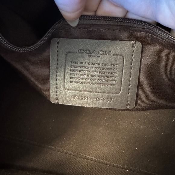 Women's Coach Millie Satchel in Signature Colorblock Canvas Khaki terracotta - Picture 14 of 16